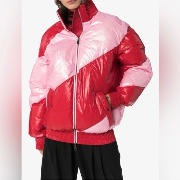 House of Holland Vivid Oversized Striped Shell Down Jacket NWT 700usd - Picture 2 of 8